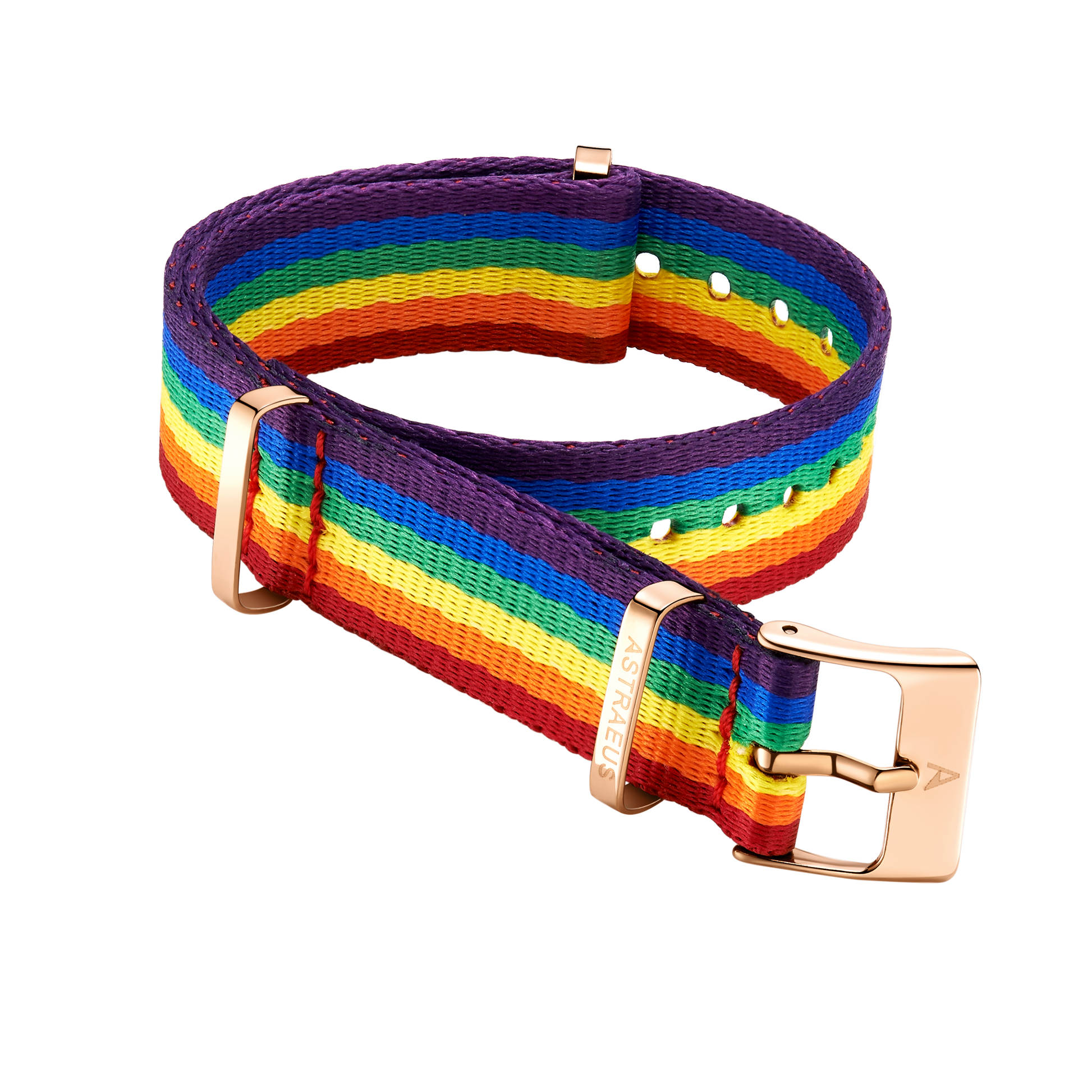 Rose Gold Pride Rainbow Watch Strap - Astraeus Watches